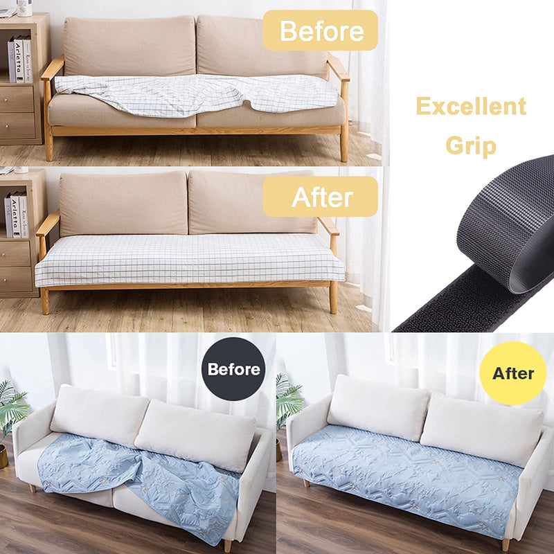 TEUVO Sew on Hook and Loop to Keep Couch Cushion in Place, Non Adhesive Fabric Tape for Crafts DIY and Sewing Projects, 11cm Wide and 2m Long - NewNest Australia