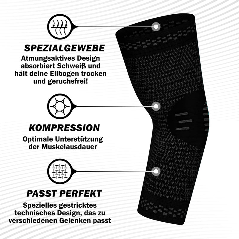 Powerlix Elbow Support 2 Pieces Compression Elbow Brace For Men & Women Elbow Brace For Tennis Elbow, Golfer'S Elbow, Sports, Arthritis, Tendonitis, Joint Pain, Black, Xl - NewNest Australia