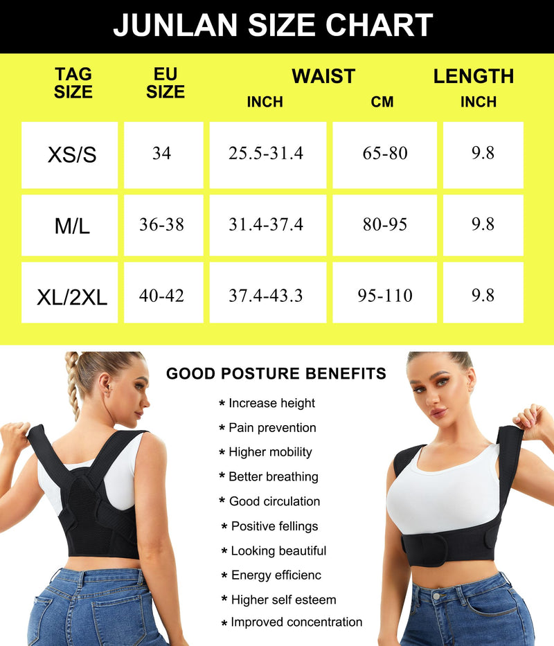 Junlan Back Straightener Posture Correction Back Women And Men Shoulder Strap Posture Trainer Posture Corrector Adjustable Back Support For Neck, Shoulder And Back (Black, Xl-2Xl) Black Xl-2Xl - NewNest Australia