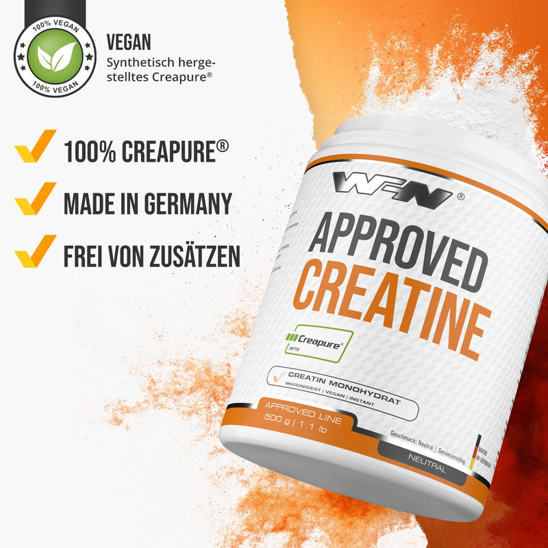 Wfn Approved Creatine - Creapure - Creatine Monohydrate Powder - 500 G Tin - Pure Creatine Powder - Vegan - Neutral & No Additives - 166 Servings - Made In Germany - Externally Laboratory Tested - NewNest Australia