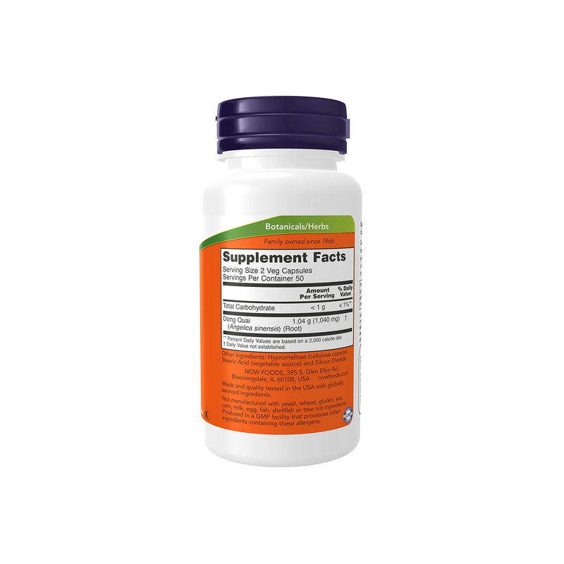 NOW Supplements, Dong Quai (Angelica sinensis) 520 mg, Female Support*, 100 Veg Capsules - NewNest Australia