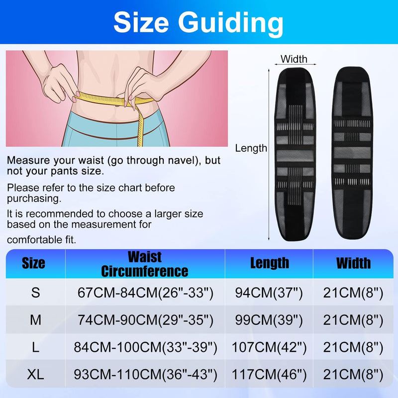 supregear Lower Back Brace, Adjustable Breathable Back Brace for Lower Back Belt Waist Lumbar Support for Men Women Back Pain, Herniated Disc, Sciatica, Scoliosis (Black, S) Black - NewNest Australia