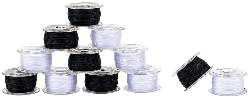 SINGER 42145 Class 15 Black & White Threaded Bobbins, Black, White 12 Count - NewNest Australia