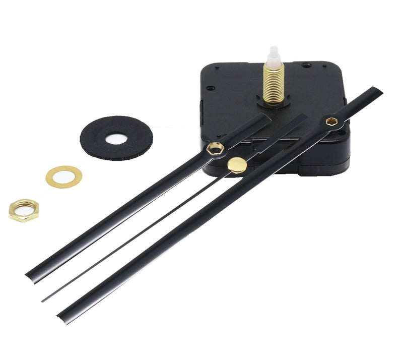 NewNest Australia - 12888 Quartz DIY Wall Clock Movement Mechanism Repair Parts Replacement Kit Sweep Silent Movement,13mm (1/2 Inch) Maximum Dial Thickness, 23mm (29/32 Inch) Total Shaft Length.(Black Hand) 29/32"thread length Black Hands 