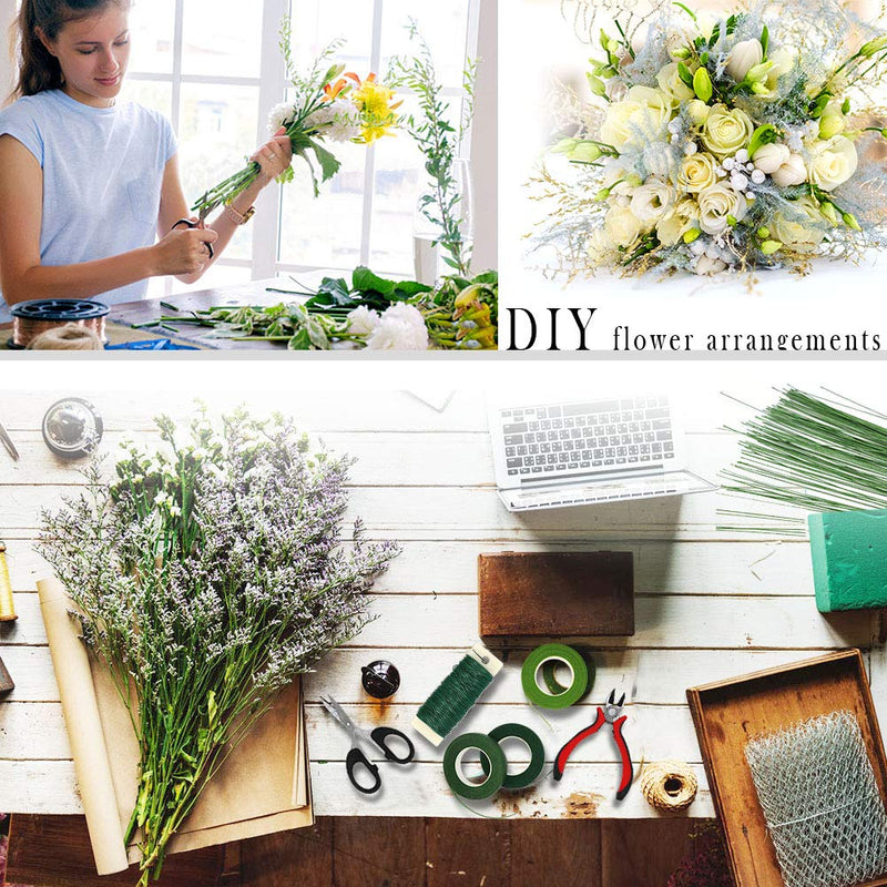 Floral Arrangement Kit,17 Pieces Flower Tools Include Floral Wire Cutter Scissor Floral Tape 22 Gauge Paddle Wire 26 Gauge Stem Wire Pearl Corsage Pin Bouquet Wrap Florist shears - NewNest Australia