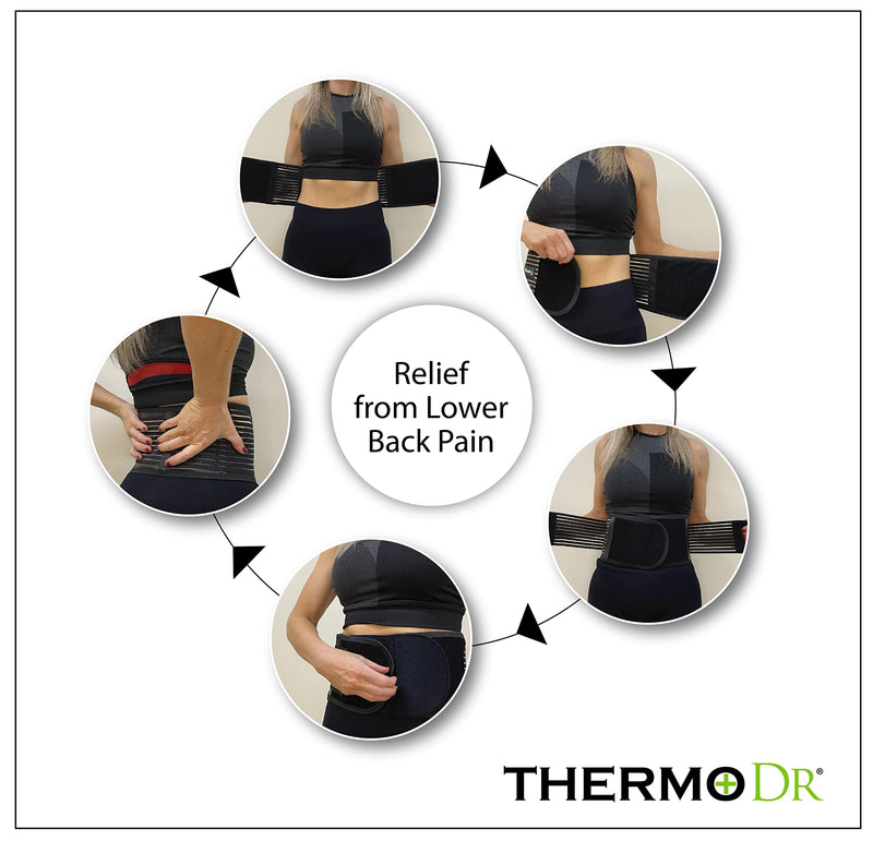 Heated Back Support Belt with Self Heating Infrared Technology | Ideal for Back Pain Relief | Lower Back Support Belt For Men & Women with Tourmaline Gem Stones and Magnets - NewNest Australia