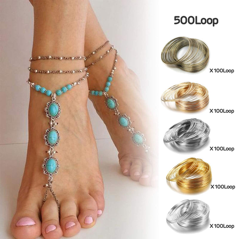 500 Loops Jewelry Wire Memory Beading Wire Steel Memory Wire Cuff Bangle Bracelet for Jewelry Making Supplies Art Creation Bracelet Necklace DIY Crafts Making Jewelry Making Dolls - NewNest Australia