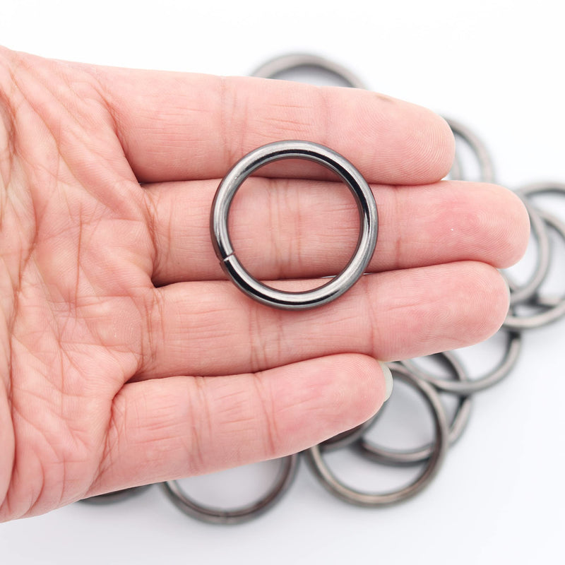 JWBIZ 30 Pcs Metal O Rings Heavy-Duty Extra Thick 3.8mm Thickness for Sewing Keychains Belts and Dog Leash (1 inch, Gun Black) 1 inch - NewNest Australia