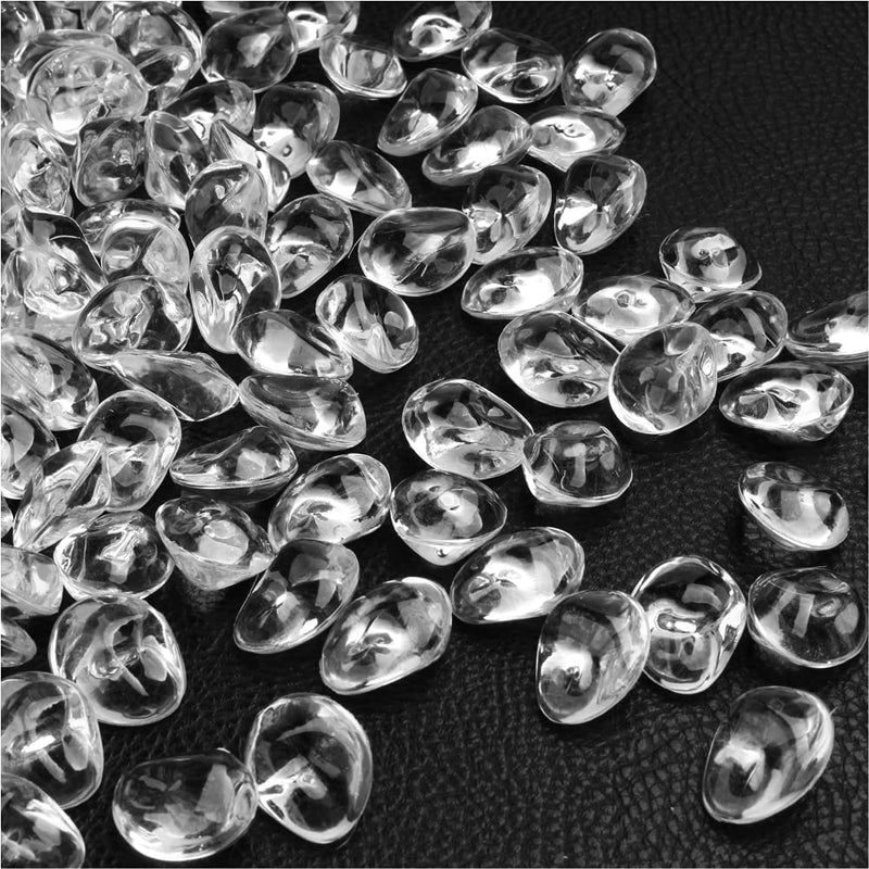 PMLAND 370 PCs 16mm Clear Acrylic Stones Table Scattering Wedding Bridal Baby Shower Party Decorations Vase Fillers, Cute Irregular Rocks Almond Shape - Clear - NewNest Australia