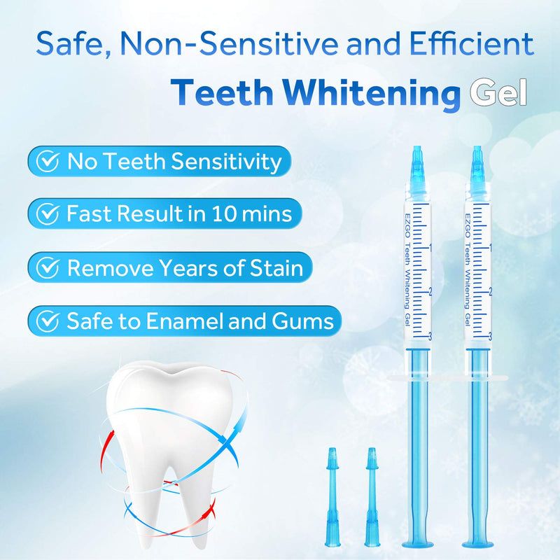 EZGO 10 Pack Teeth Whitening Gel Refills 22% Bleaching Gel, No Sensitive Teeth Whitener, Great for Sensitive Tooth Whitening, Works with Teeth Whitening LED Light and Tray (10X 3ML) 10*3ml-new - NewNest Australia