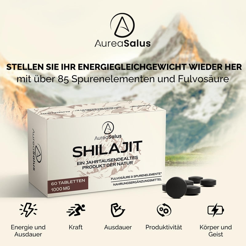 Shilajit Tablets Himalayan Resin Alternative - 30,000 mg, 60 Tablets, Rich in Fulvic Acid, with 85+ Minerals & Fulvic Acid, Easier to Take Than Shilajit Resin (Pack of 1) 60 Pieces (Pack of 1) - NewNest Australia