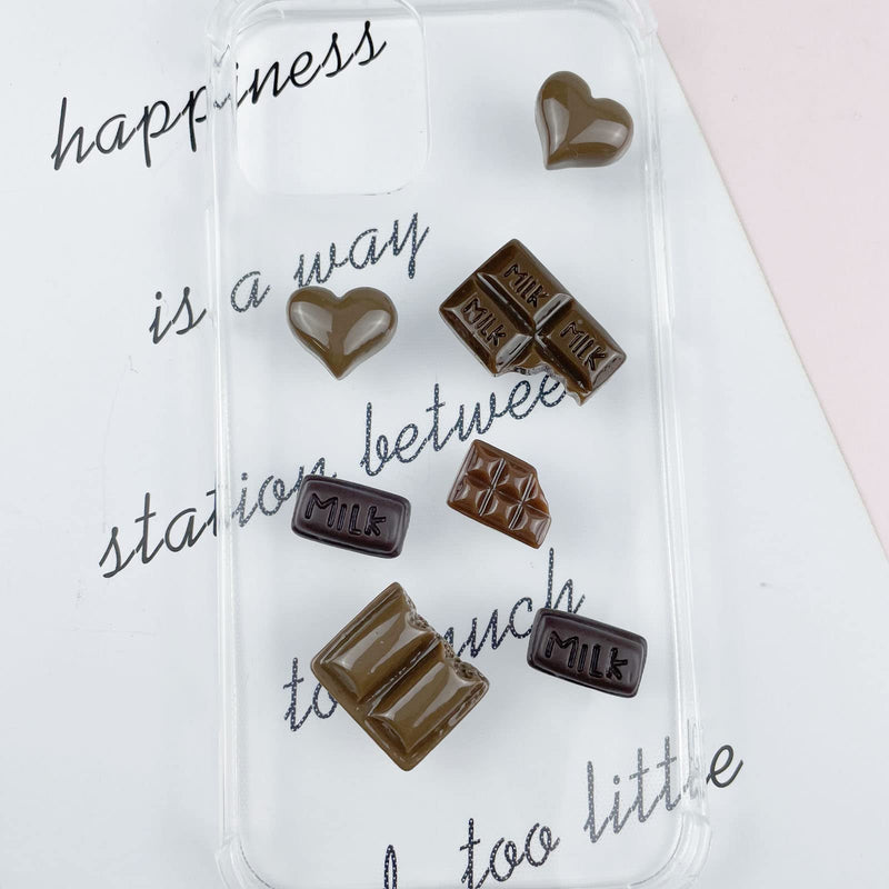 60 Pcs Simulation Chocolate Resin Flatback Flat Back Cabochon Craft Decoration Chocolate Slime Beads Fake Resin Candy for DIY Crafts - NewNest Australia