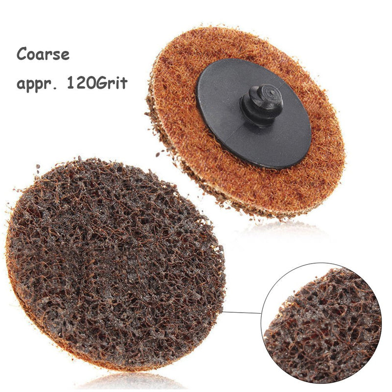 Yakamoz 15pcs 2 Inch Roll Lock Surface Conditioning Sanding Disc with Roll Lock Disc Pad Holder, Quick Change R-Type Discs | Fine Medium Coarse Grit - NewNest Australia