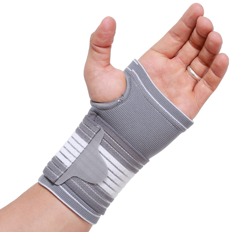 Neotech Care Palm Support With Thumb Part - Adjustable Compression Straps - Elastic & Breathable Fabric - For Sports, Bowling, Boxing - Gray (1 Unit, Size M) - NewNest Australia