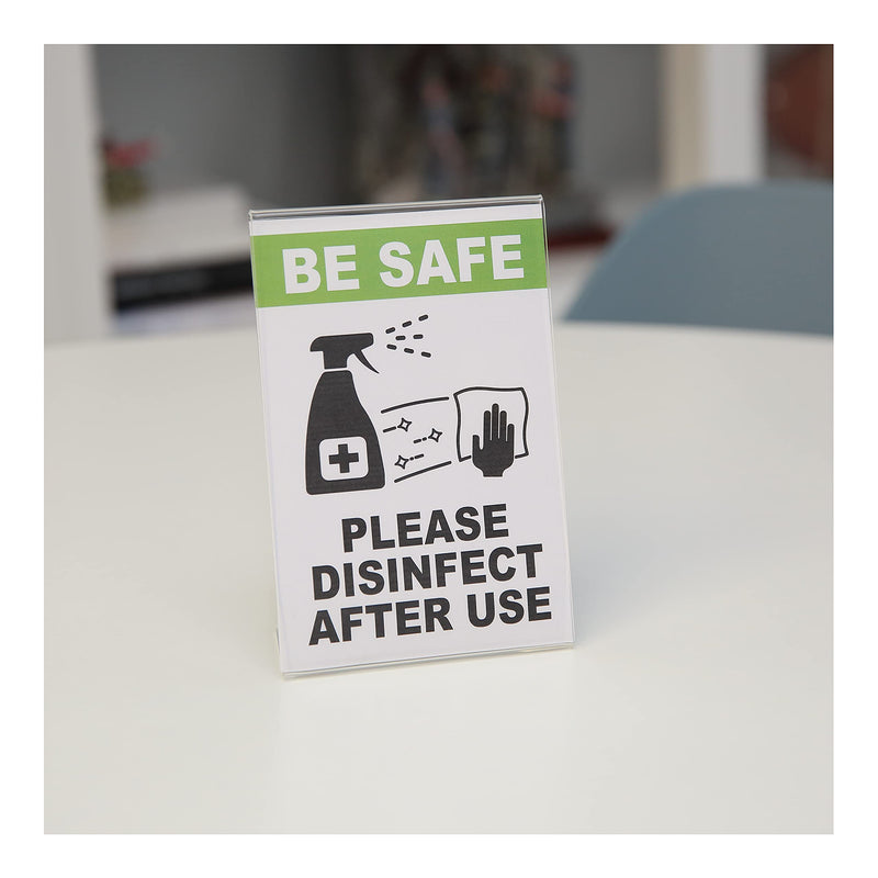NuDell 4" x 6" L-Shaped Slanted Sign Holder - Self-Standing Ad Frame, Clear (35446) 4-inch x 6-inch - NewNest Australia