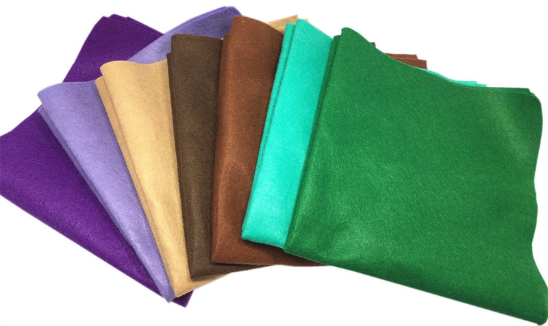 Misscrafts 7pcs 18" X 18" 1.4mm Thick Soft Felt Nonwoven Fabric Sheet Pack DIY Craft Patchwork Sewing Squares Assorted Colors(Autumn) Autumn - NewNest Australia