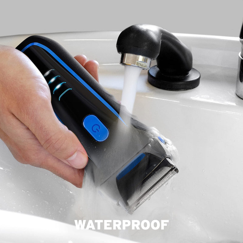 Wahl Clean and Close, Men’s Shaver, Electric Shavers for Men, Beard Shaving, Flex Foil, Waterproof, Easy Clean, Rubber Grip, LED Power Display, Black and Blue - NewNest Australia