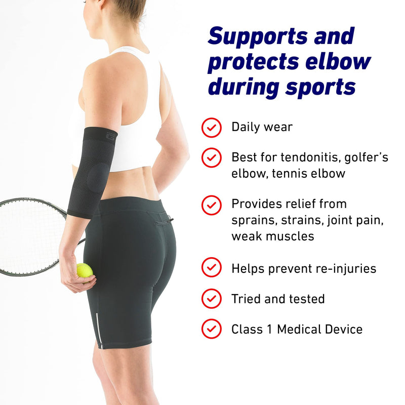 Neo G Elbow Support for Tendonitis, Joint Pain, Tennis, Golf, Sports - Tennis Elbow Brace Arm Support - Multi Zone Elbow Compression Sleeve - Airflow - M MEDIUM: 24 - 27 CM - NewNest Australia