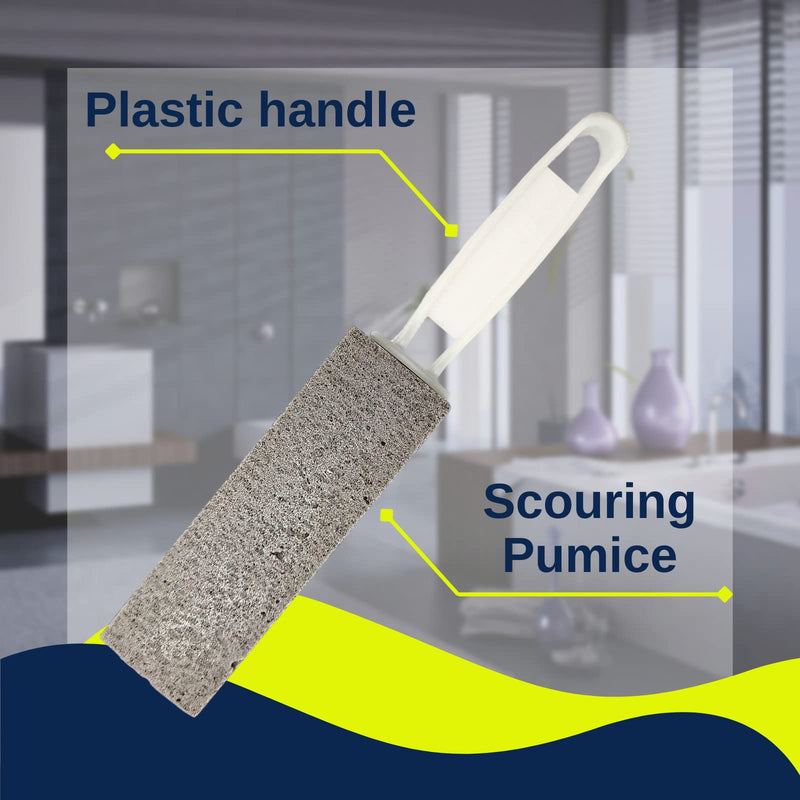 Pumie Toilet Bowl Ring Remover, TBR-6, Grey Pumice Stone with Handle, Removes Unsightly Toilet Rings, Stains from Toilets, Sinks, Tubs, Showers, Pools, Safe for Porcelain, 1 Pack - NewNest Australia