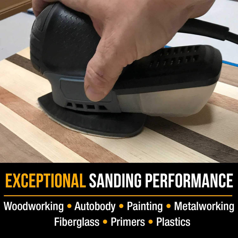 Dura-Gold Premium Mouse Detail Sander Sandpaper Sanding Sheets - 120 Grit (Box of 24) - 12 Hole Pattern Hook & Loop Triangle Shaped Mouse Discs - Fits Black and Decker, Woodworking Wood Crafting, Auto 120-Grit - NewNest Australia