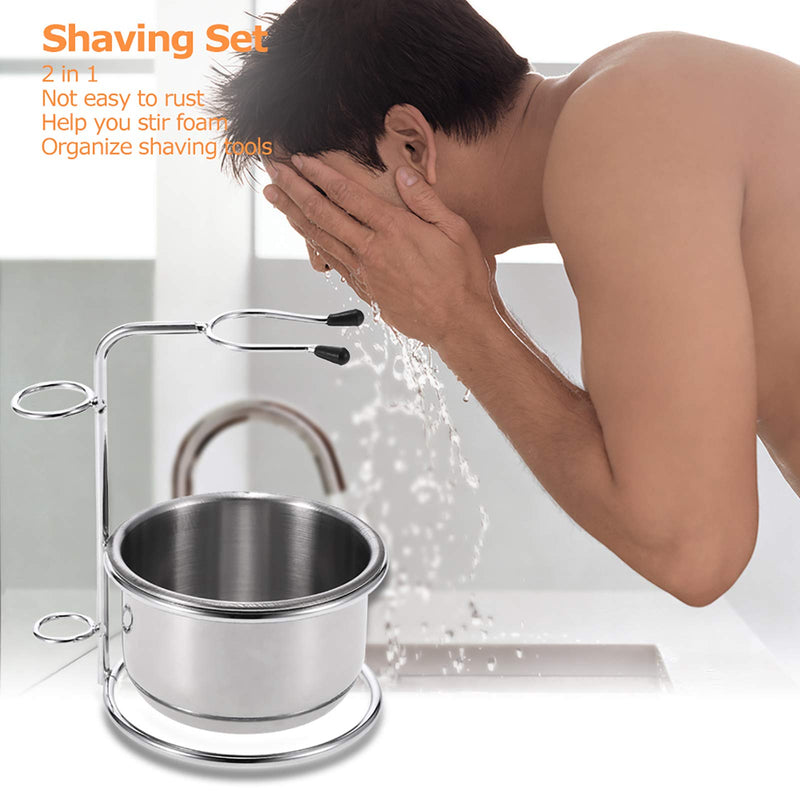 Shaving brush holder, Anself 2 in 1 men's shaving set, dry or wet shaving bowl + razor stand - NewNest Australia