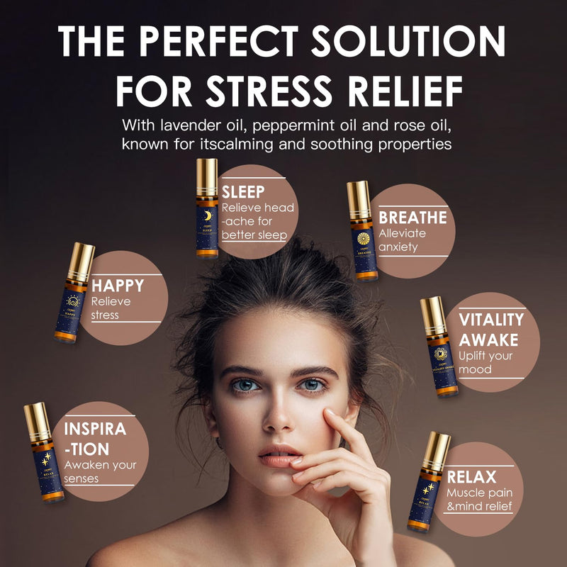 Salubrito Essential Oils Set, Roll On Essential Oil Blends Set, Aromatherapy Oils For Massage, Body Care, Sleeping, Breathing, Relaxing, Gift For Women And Men - NewNest Australia
