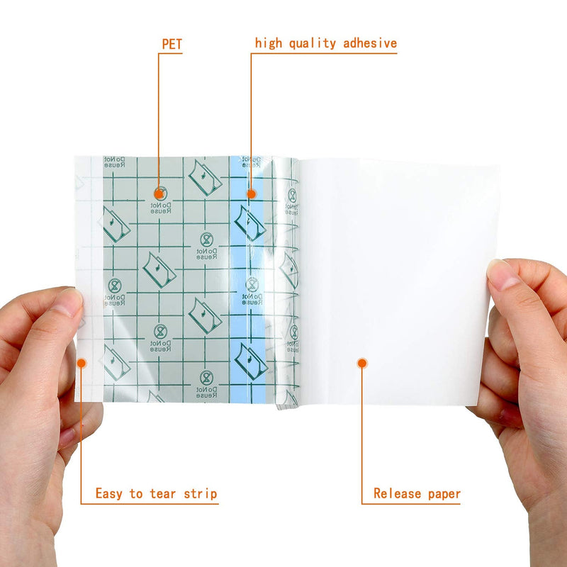 50 Pieces Transparent Stretch Adhesive Bandage Large Waterproof Bandage Transparent Film Adhesive Bandages ? 6 x 6 Inch? 6x6 Inch (Pack of 50) - NewNest Australia