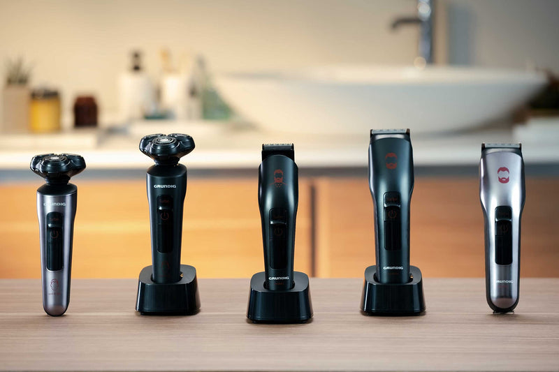 Grundig Proclub Ms 8130 Men'S Razor, Beardcare Sensor, Plastic Outer Housing Made Of 61% Recycled Plastic, Titanium Blades Technology, Wet & Dry, Dark Matte Chrome/Red - NewNest Australia