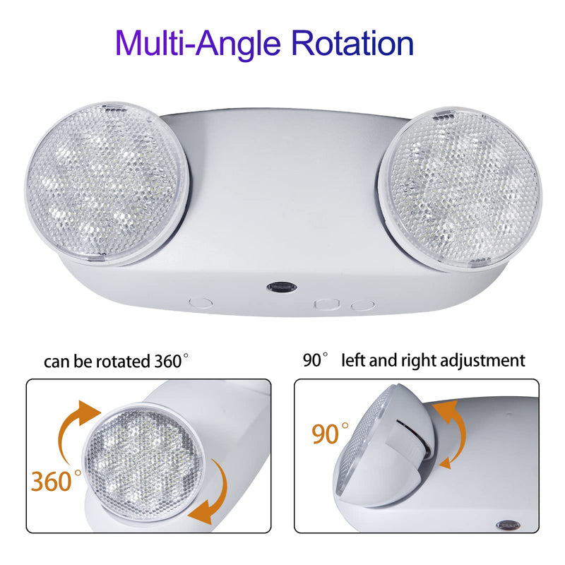 CM MZY Emergency Lights with Battery Backup,Commercial Emergency Light,Two Adjustable LED Light Head Emergency Lighting Fixtures,120-277V AC, UL Certified (1PCS) 1PCS - NewNest Australia