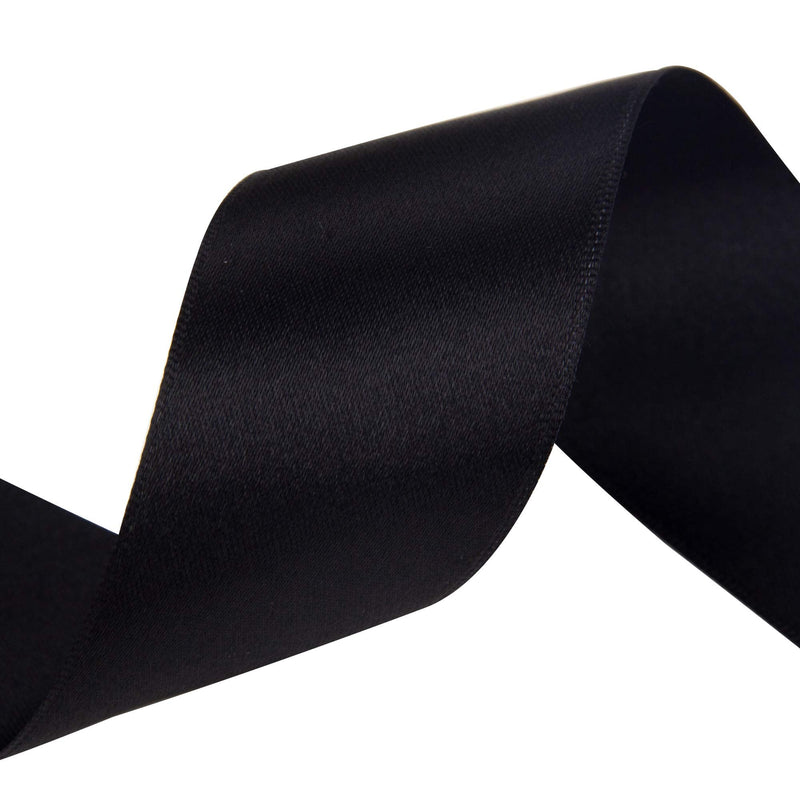 VATIN 1-1/2 inch Wide Double Face Solid Satin Ribbon Roll - 50-Yards ( Black) 1-1/2" x 50 Yards - NewNest Australia