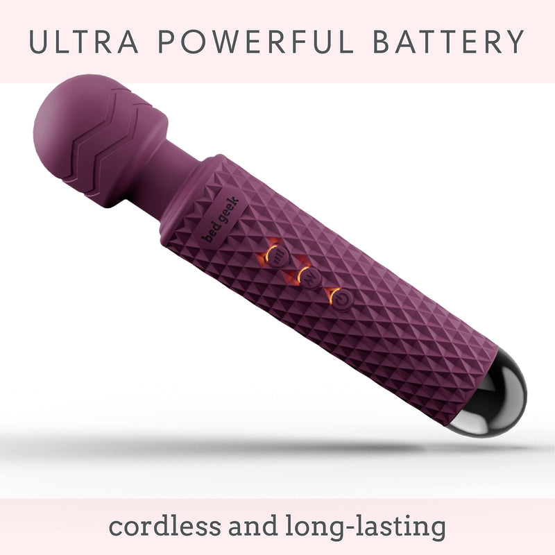Wireless Magic Wand Massager Electric Wand Massager For Neck Shoulders Legs 20 Vibration Patterns & 8 Speed Levels Vibrator Promotes Stress Relief Wireless Massage Stick Purple - NewNest Australia