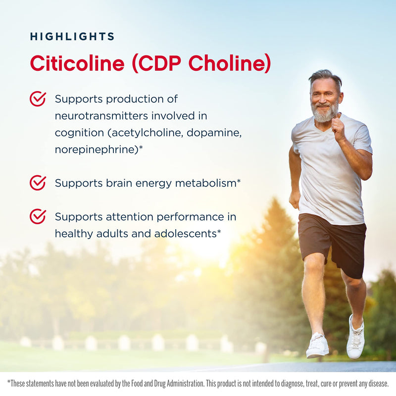 Jarrow Formulas Citicoline (CDP Choline) 250 mg - 120 Capsules - Supports Brain Health & Attention Performance - Up to 120 Servings ( Packaging May Vary ) - NewNest Australia