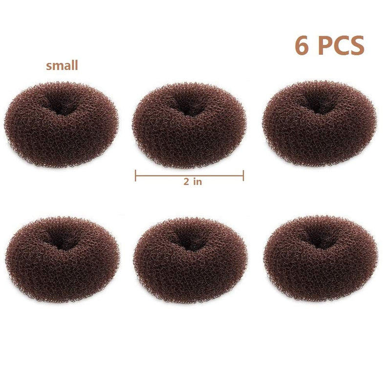 Extra Small Hair Bun Maker for Kids, 6 PCS Chignon Hair Donut Sock Bun Form for Girls, Mini Hair Doughnut Shaper for Short and Thin Hair (Small Size 2 Inch, Dark Brown) - NewNest Australia