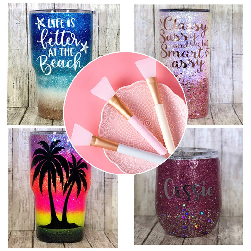 Silicon Epoxy Brushes Set for Making Epoxy Glitter Tumblers, Reusable Flexible Epoxy Application Sticks for Spreading an Even Coat of Epoxy Resin on Tumblers and Cups (Pack of 4) - NewNest Australia
