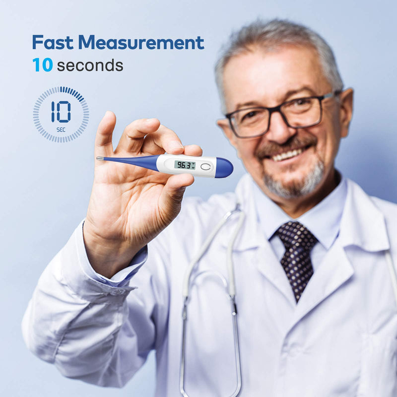 Thermometer for Adults, Digital Oral Thermometer for Fever with 10 Seconds Fast Reading Dark Blue - NewNest Australia