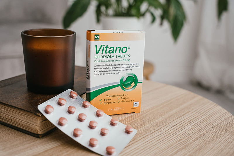 Schwabe Pharma - Vitano - Rhodiola Rosea Root Extract 200mg - Traditionally Used for Relief of Stress, Fatigue, Exhaustion, Mild Anxiety - Vegan Friendly - 30 Tablets - NewNest Australia