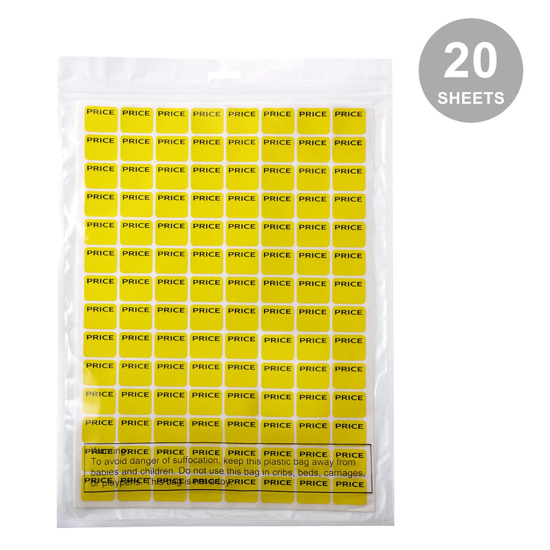 2240 Pieces Garage Sales Stickers Yellow Preprinted Pricing Labels Pre Priced Pricing Labels Sale Labels Yard Sale Stickers - NewNest Australia