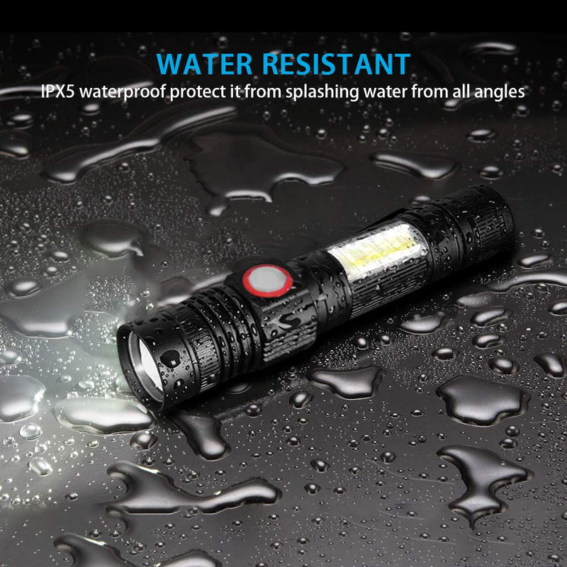 USB Rechargeable Flashlight, Magnetic Flashlights With COB Flash Light Include Battery - 4 Models, Zoomable, Water Resistant, Vnina LED Tactical Flashlight High lumen for Indoor & Ourdoor use - NewNest Australia