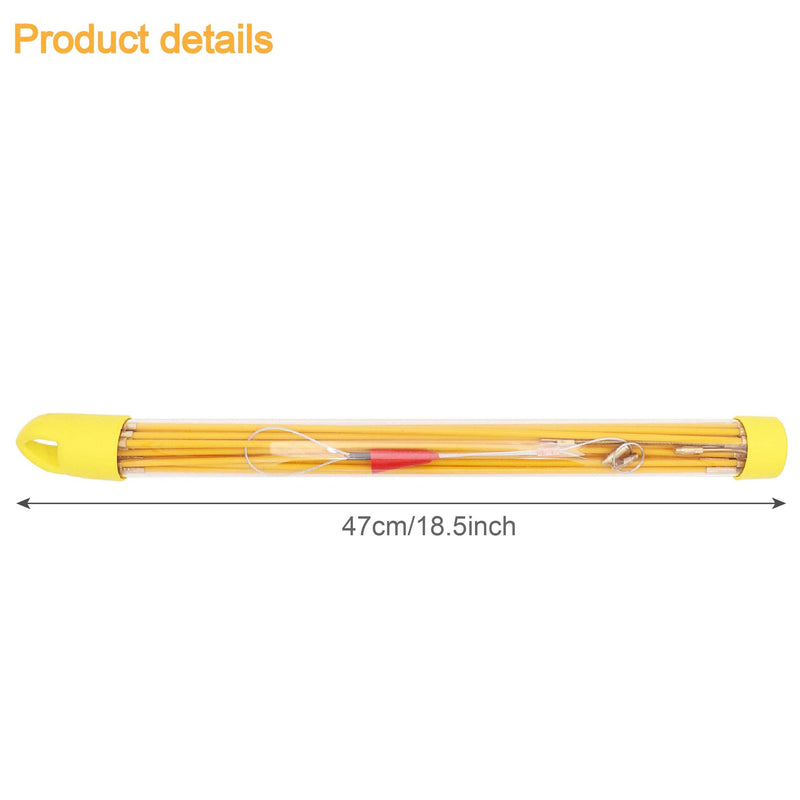 Jeemitery 24 Feet Fiberglass Fish Tape Cable Rods, Electrical Wire Running Pull/Push Kit | Fishing Feeder Pole Sticks Snake Tool for Coaxial Wall Wiring - NewNest Australia