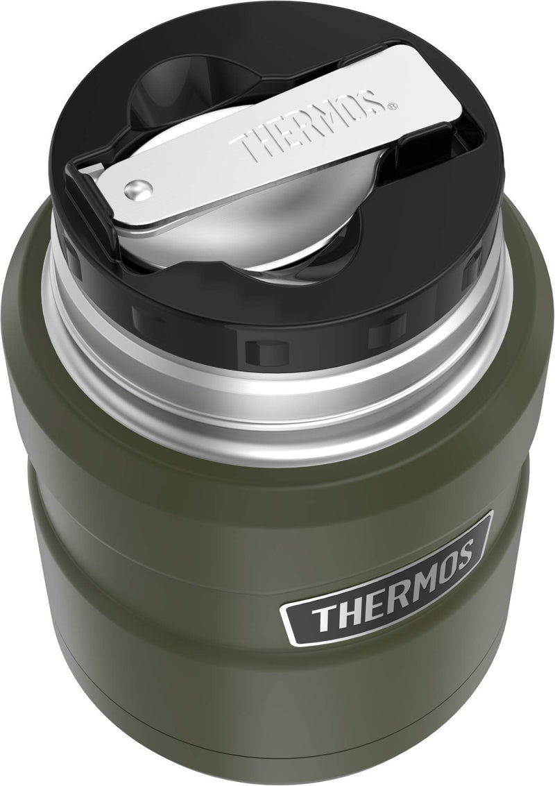 NewNest Australia - Thermos Stainless King 16 Ounce Food Jar with Folding Spoon, Army Green 