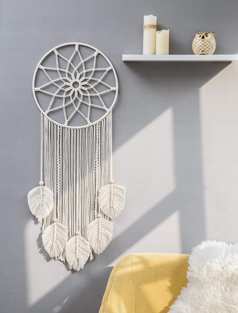 NewNest Australia - Mkono Macrame Dream Catcher Woven Feather Large Wall Hanging Handmade Dreamcatcher Boho Tassels Decoration Home Decor Ornament Craft Gift, 36 x 13 inches 