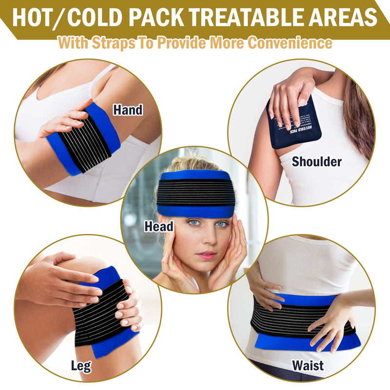 Ice Packs for Injuries Reusable(3 Piece Set),Gel Hot & Cold Ice Packs,Joint Pain, Muscle Pain, Ice Packs with Adjustable Straps, Treat Arms, Shoulders, Knees, Legs Back and More - NewNest Australia
