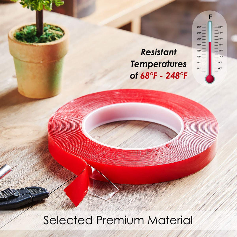 Jackwood 33 Feet Acrylic Double Sided Heavy Duty Mounting Tape (Pack of 3) Weatherproof for Outdoor & Indoor, Holds Heavy Stuff in Cold & Hot Condition, Removable & Residue-Free (0.24inch) 0.24inch Width - NewNest Australia