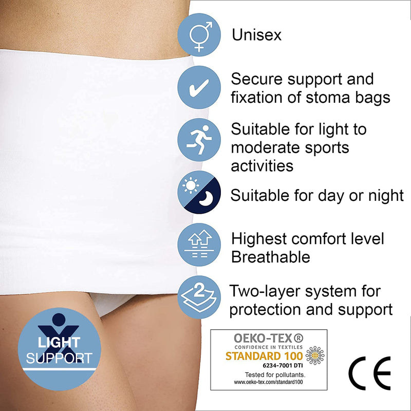 Corsinel StomaSafe Plus two-layer abdominal bandage for securely fixing the stoma bag │elastic belly band with extra support during increased activity, black S/M ... S/M (pack of 1) - NewNest Australia