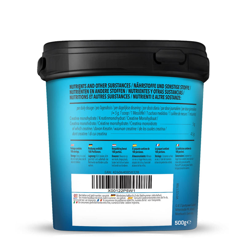 Bodylab24 Creatine Powder, 100% Monohydrate Powder, Highest Purity For Muscle Growth, Premium Quality, 500 g Container - NewNest Australia