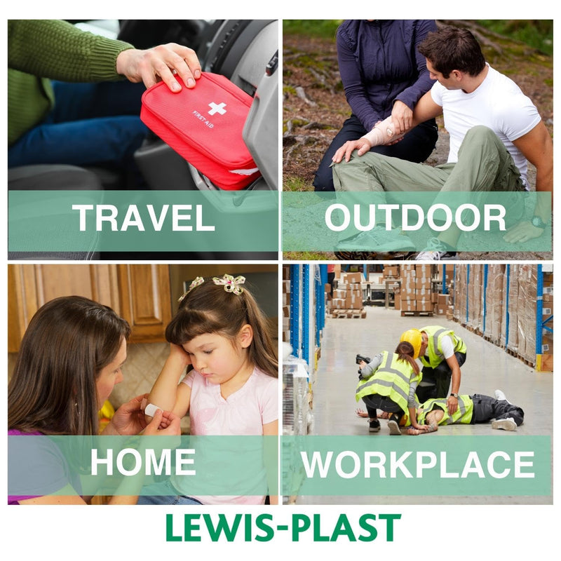LEWIS-PLAST Premium First Aid Kit For Home Car Holiday And Workplace - Includes Bandages, Eye Pods, Ice Packs And Essentials For Everyday Situations, 90 Count (Pack of 1) 90 Pcs - NewNest Australia