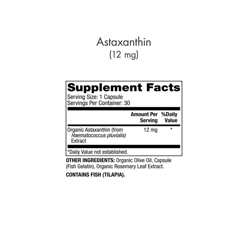 Dr. Mercola, Organic Astaxanthin Dietary Supplement Capsules, 12mg, 30 Servings (30 Capsules), Antioxidant, Non GMO, Soy Free, Gluten Free 12 mg 30 Count (Pack of 1) - NewNest Australia