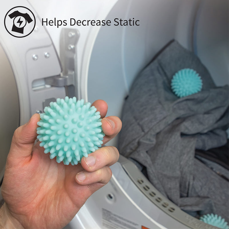 S&T INC. Reusable Laundry Dryer Balls, Soften and Fluff Laundry, Blue, 2.5 in, 6 Pack - NewNest Australia