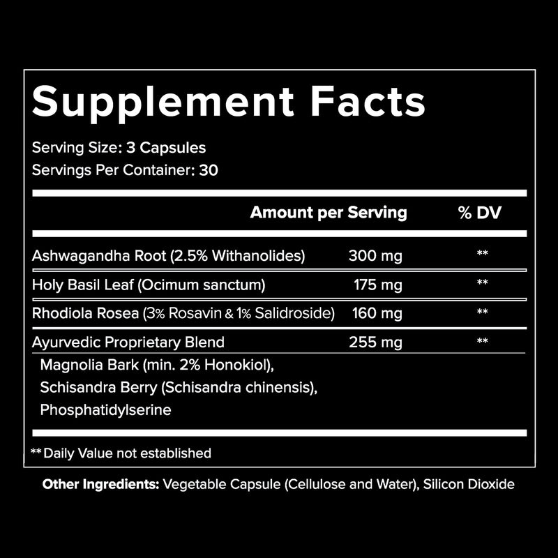 Adrenal Support — Natural Adrenal Fatigue Supplements, Cortisol Manager with Ashwagandha Extract, Rhodiola Rosea, Holy Basil, Adaptogenic Herbs for Adrenals, Stress Support & Adrenal Health - NewNest Australia