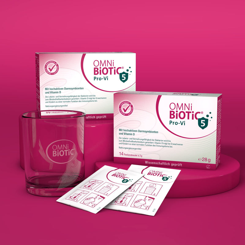 OMNi BiOTiC Pro-Vi 5 | 30 servings | 5 bacterial strains | 10 billion germs per daily dose | powder | With vitamin D | Vegetarian | For daily use | With bacteria for the intestinal flora 30 portions (pack of 1) - NewNest Australia